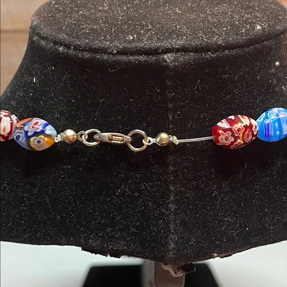 Vintage Murano Millefiori Italian Colorful Glass Graduated Bead Necklace - Picture 7 of 15
